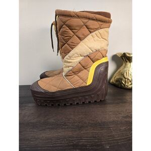 Vintage 70s 80s Retro Boots Winter Snow Fleece Lining Korea Men’s Size 12